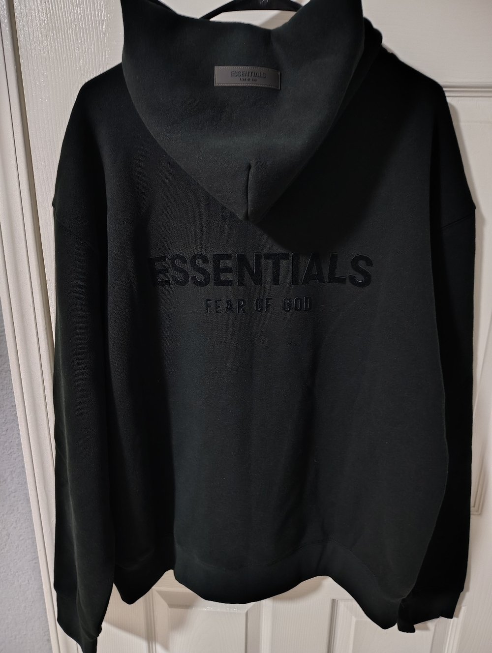 Essentials Black Hoodie with Branded Tags